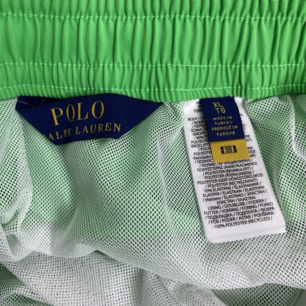 Polo Ralph Lauren Men's XL Neon Green Swim Trunks Shorts Mesh Lined‎